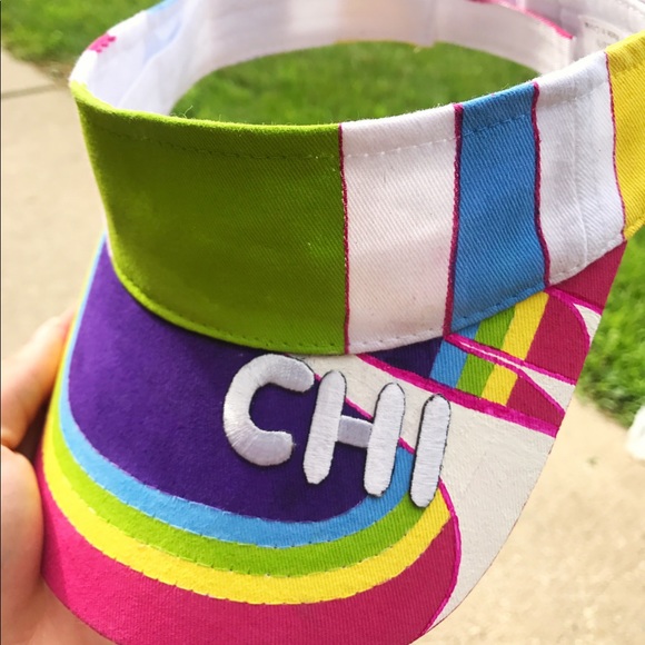 A BLIZZY custom “CHI” rainbow visor. - Picture 1 of 1